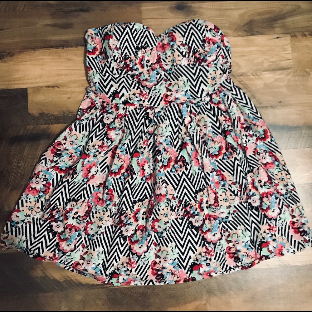 ⬇️⚡️ Floral Patterned Strapless Dress - Picture 8 of 13
